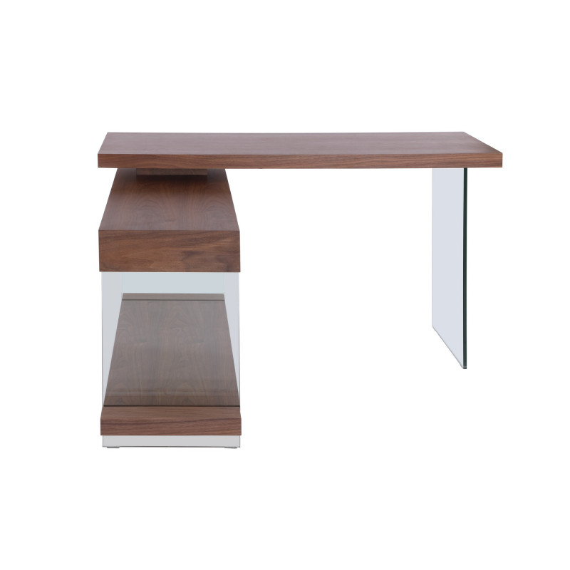 6920 Dsk Wal Modern Rotatable Glass Wooden Desk Drawers Shelf 7