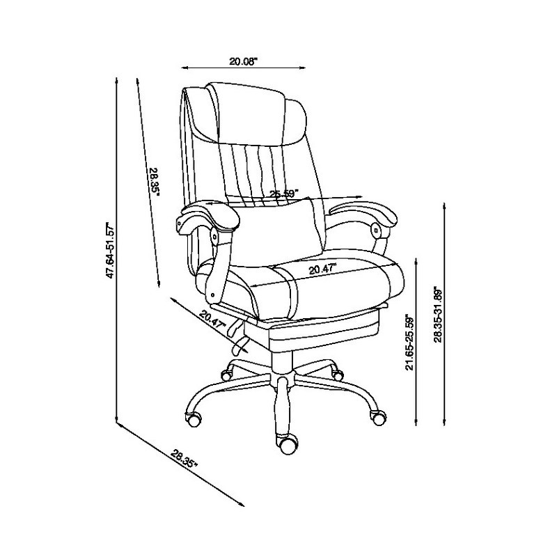 7200 Cch Blk Modern Ergonomic Computer Chair Extendable Footrest 99