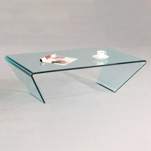 72102-RCT-CT 28" x 45" Rectanglular Bent Glass Cocktail Table