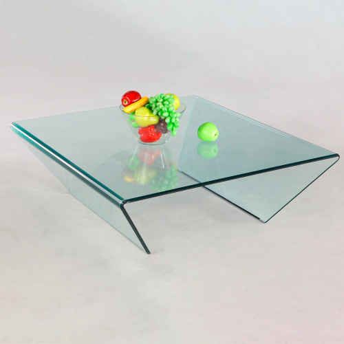72102-SQ-CT 39" x 41" Square Bent Glass Cocktail Table