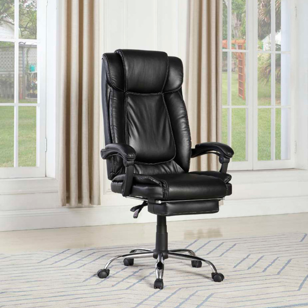 Modern Ergonomic Computer Chair in Black by Chintaly Imports