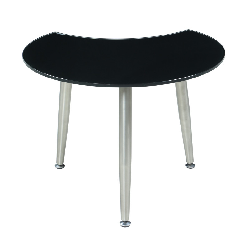 8072-CT-BLK Contemporary Shaped-Top Glass Cocktail Table