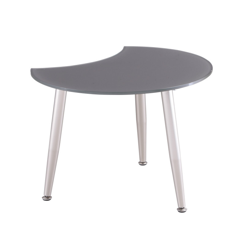 8072-CT-GRY Contemporary Shaped-Top Glass Cocktail Table