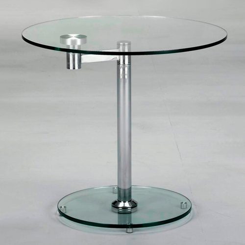 8090-LT 24" Rotating Round Glass Lamp Table
