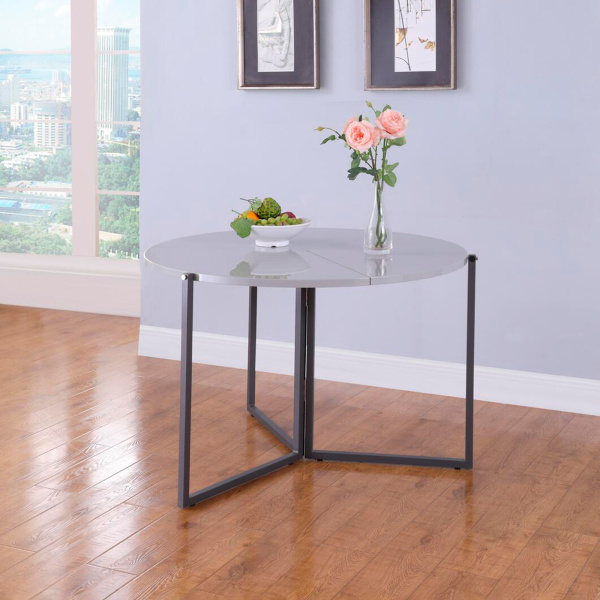 8389-DT-FLD-GRY 43" Round Foldaway Dining Table