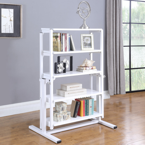 8473-DT-WHT 32" Convertible Bookshelf and Dining Table