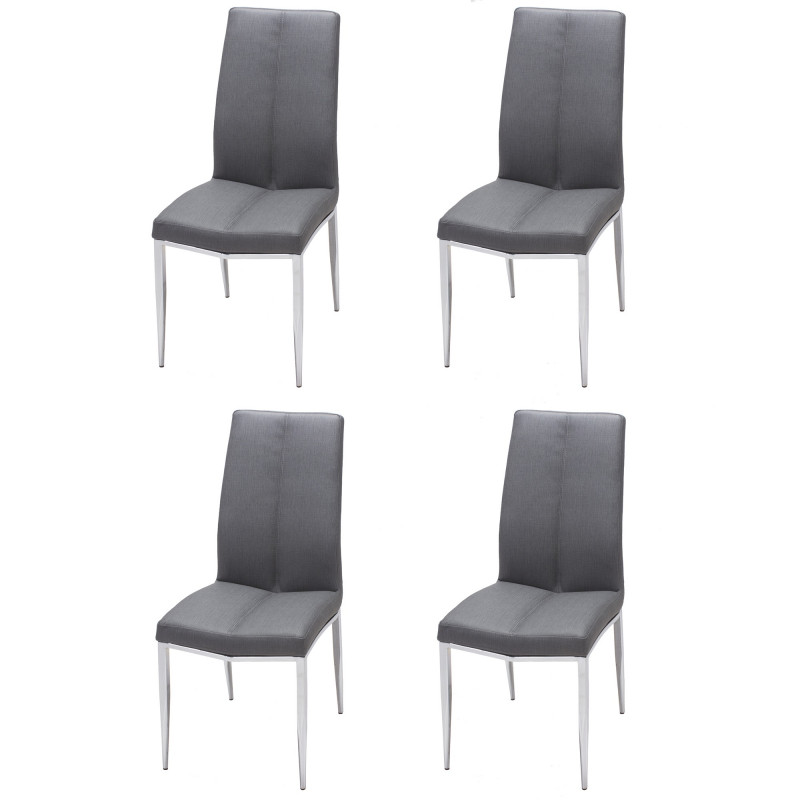 ABIGAIL-SC-ASH-TX Modern Curved-Back Upholstered Side Chair (Set of 4)