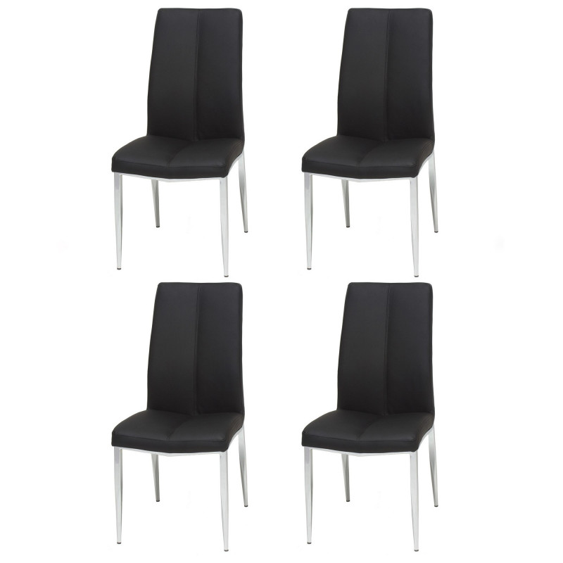 ABIGAIL-SC-BLK Modern Curved-Back Upholstered Side Chair (Set of 4)