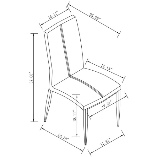 Abigail Sc Blk Modern Curved Back Upholstered Side Chair 99