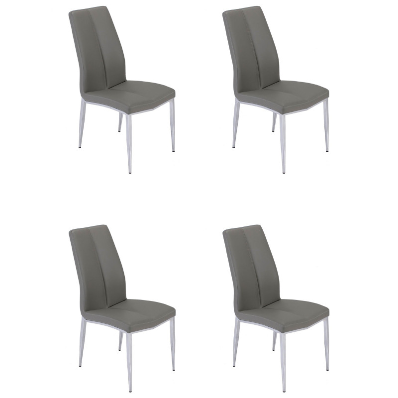 ABIGAIL-SC-GRY Modern Curved-Back Upholstered Side Chair (Set of 4)