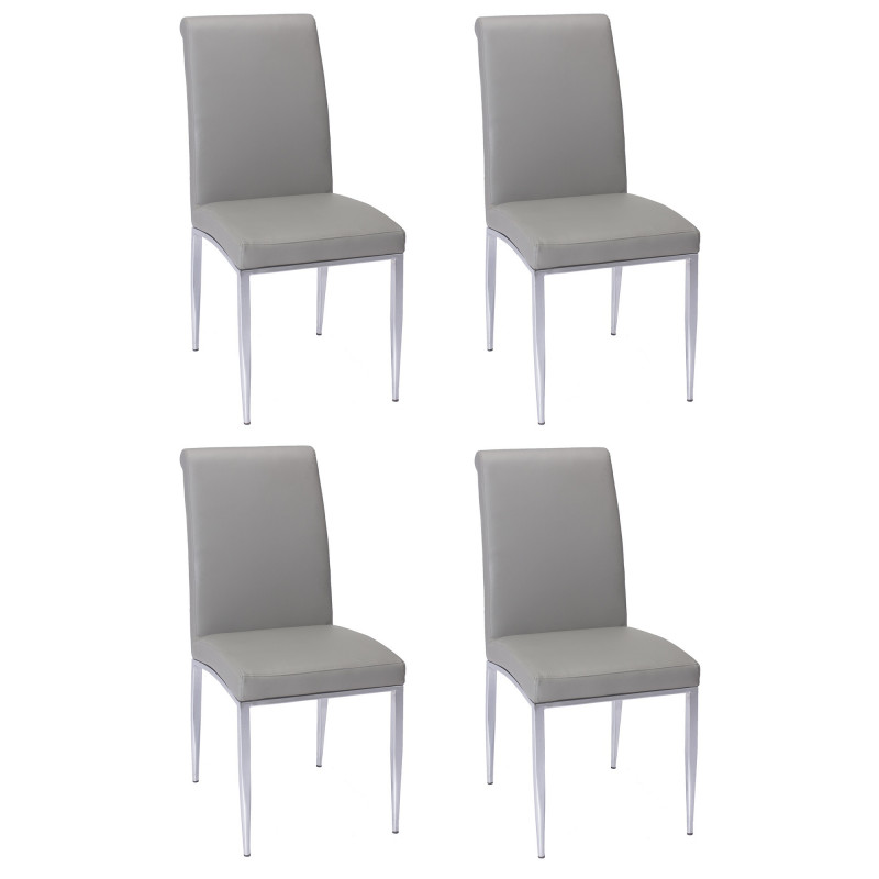 ALEXIS-SC-GRY Contemporary Upholstered Cantilever Side Chair (Set of 4)
