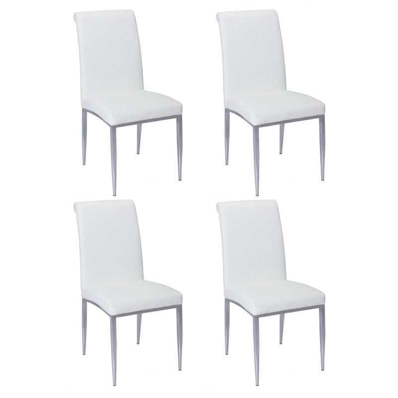 ALEXIS-SC-WHT Contemporary Upholstered Cantilever Side Chair (Set of 4)