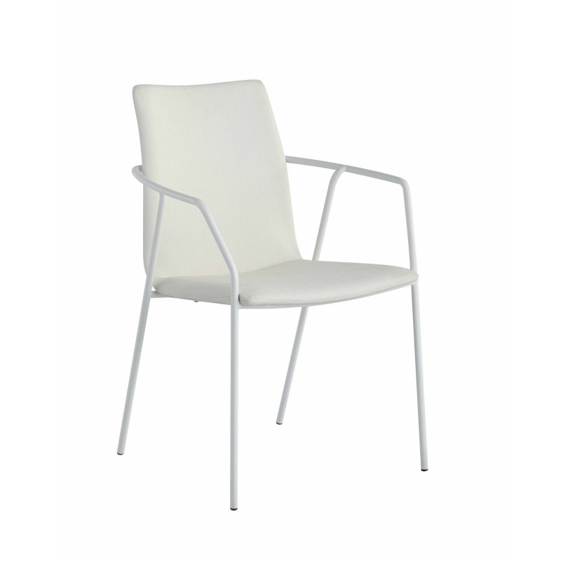 Alicia Ac Wht Contemporary White Upholstered Arm Chair 2