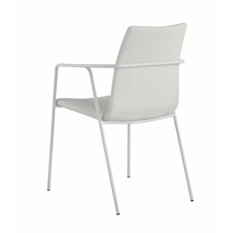 Alicia Ac Wht Contemporary White Upholstered Arm Chair 3