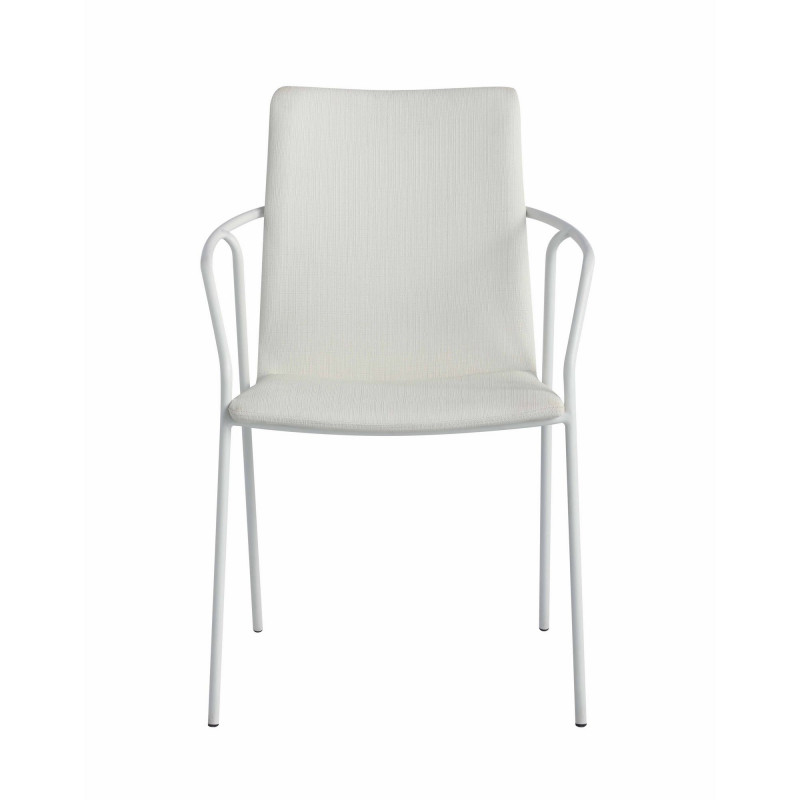 Alicia Ac Wht Contemporary White Upholstered Arm Chair 4