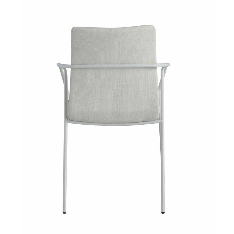 Alicia Ac Wht Contemporary White Upholstered Arm Chair 5
