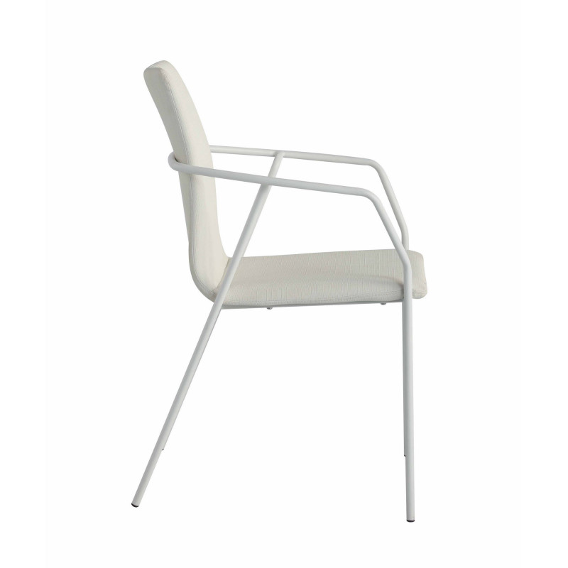 Alicia Ac Wht Contemporary White Upholstered Arm Chair 6