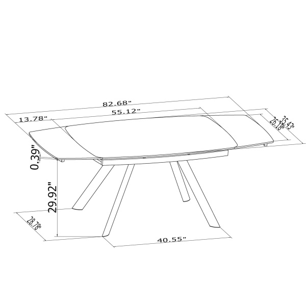 Alina Dt Extendable Dining Table Starphire Glass Top 99