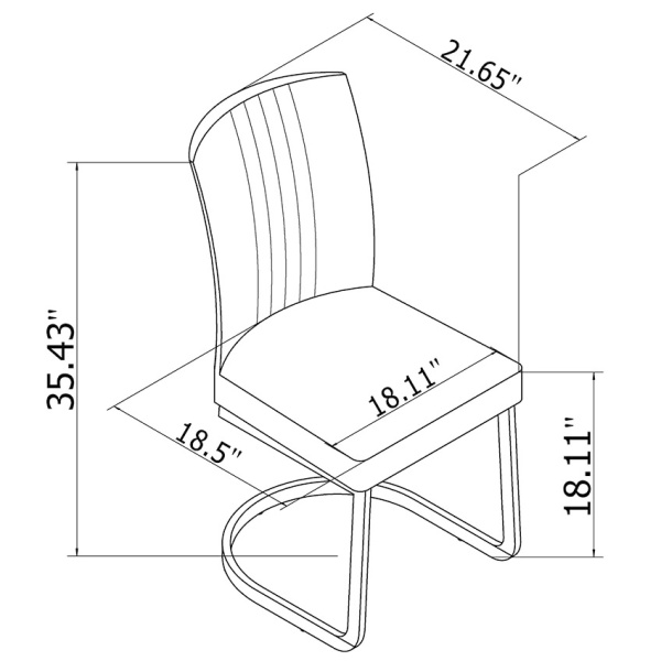 Alina Sc Wht Channel Back Cantilever Side Chair 99