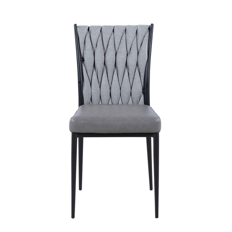 Amanda Sc Gry Contemporary Side Chair Weave Back 5