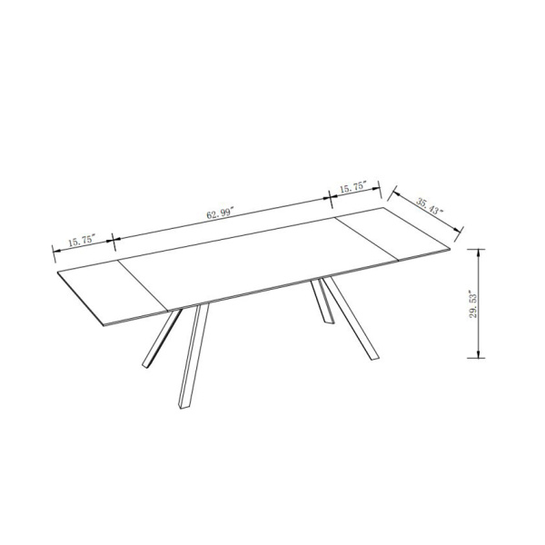 Ariel Dt Contemporary Extendable Dining Table 99