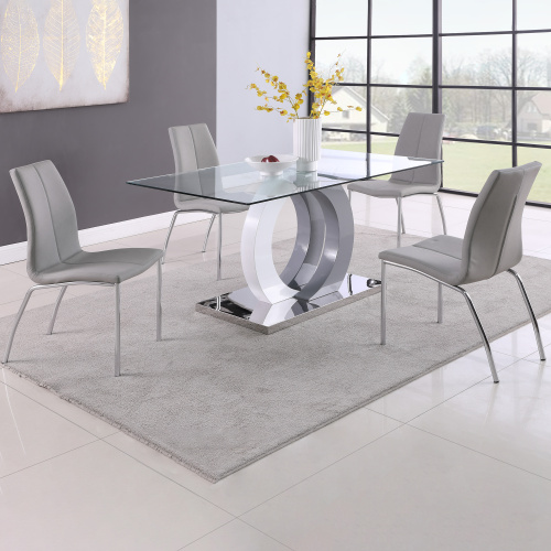 BECKY-DT Contemporary Glass Top Dining Table