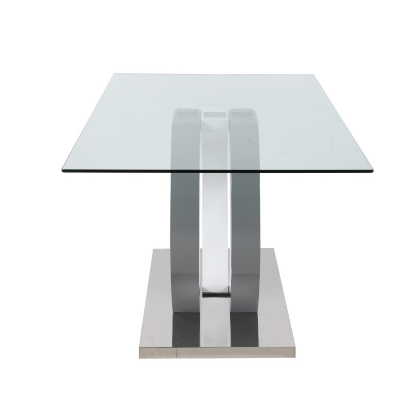Becky Dt Contemporary Glass Top Dining Table 4