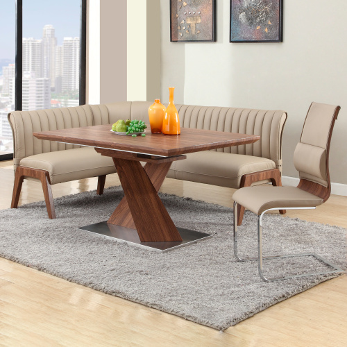 BETHANY-DT Modern Extendable Walnut Veneer Dining Table