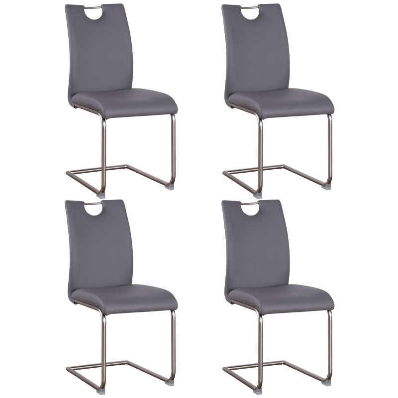 CARINA-SC-GRY Gray Handle-Back Cantilever Side Chair (Set of 4)