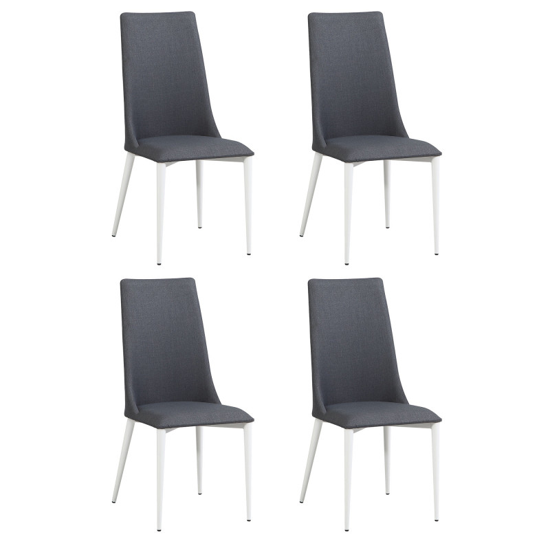 CHLOE-SC-GRY Contemporary Curved-Back Side Chair (Set of 4)