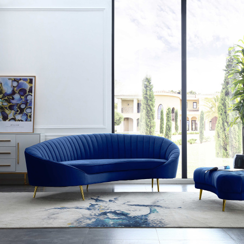 DALLAS-SFA-BLU Modern Chaise-Style Sofa  Pet & Stain Resistant Fabric