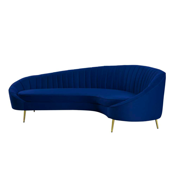 Dallas Sfa Blu Modern Chaise Style Sofa Pet Stain Resistant Fabric 3