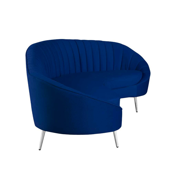 Dallas Sfa Blu Modern Chaise Style Sofa Pet Stain Resistant Fabric 4