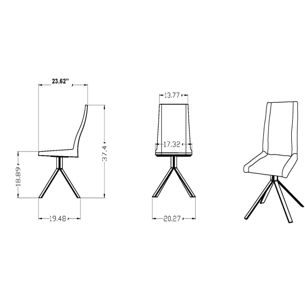 Dana Sc Blk Contemporary Upholstered Swivel Side Chair 99