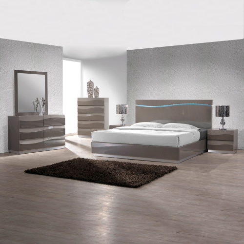 DELHI-QUEEN-4PC Contemporary  Queen Size Bedroom Set