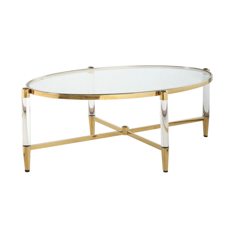 Denali Ct Ovl Oval Tempered Glass Cocktail Table 1
