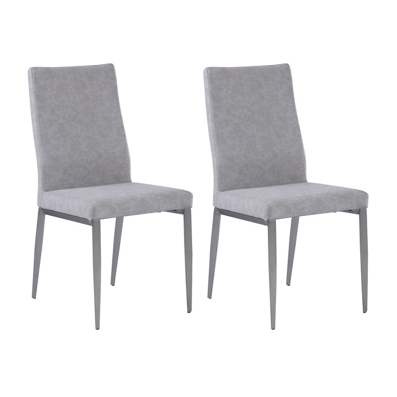 DESIREE-SC-GRY Contemporary Contour-Back Chair (Set of 2)