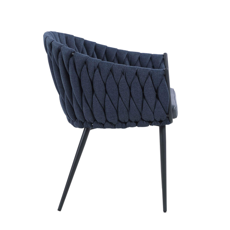 Dina Ac Blu Modern Arm Chair Weave Back 5