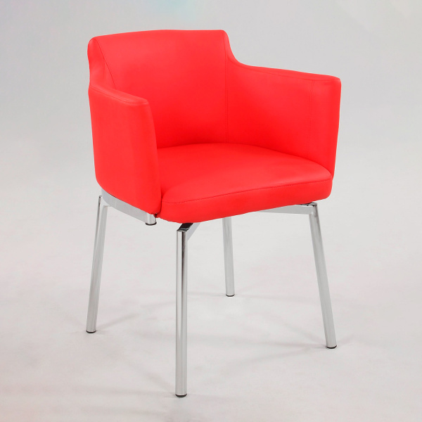 DUSTY-AC-RED-KD Modern Club Arm Chair  Memory Swivel Set of 2