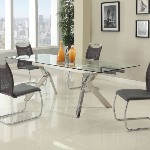 ELLA-DT Contemporary Extendable Dining Table Steel Legs