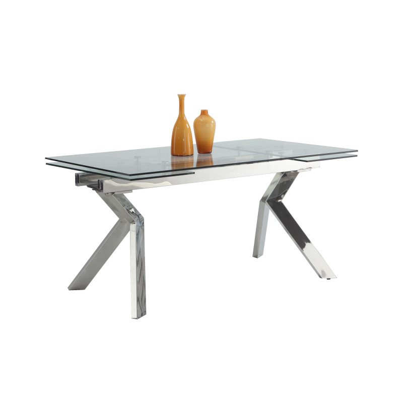ELLA-DT Contemporary Extendable Dining Table  Steel Legs