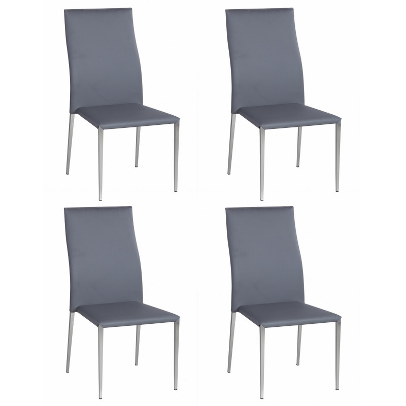 ELSA-SC-GRY Contemporary Contour Back Stackable Side Chair (Set of 4)