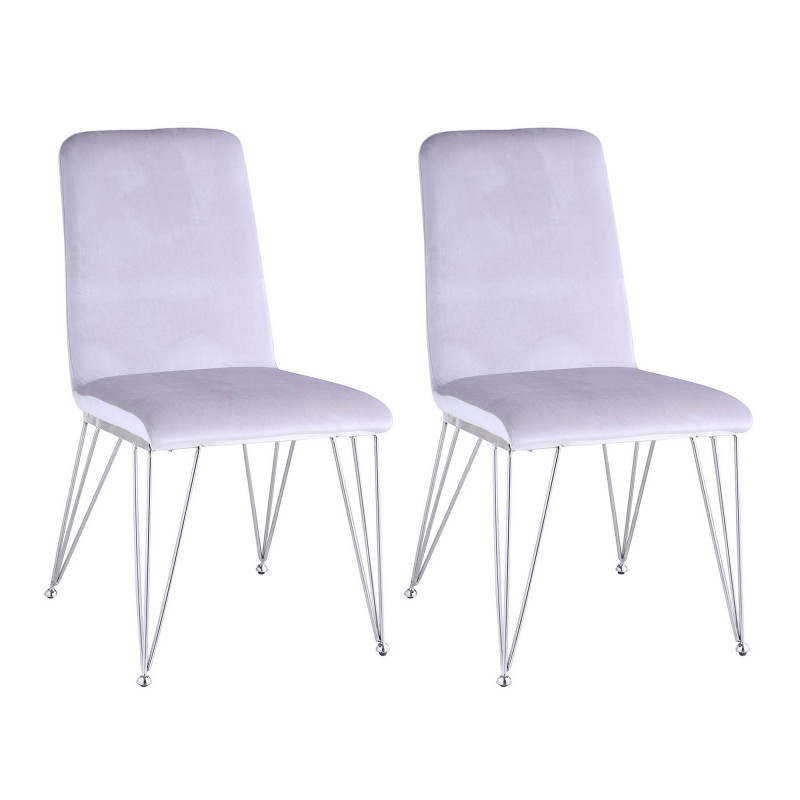 FERNANDA-SC-GRY Contemporary Upholstered Side Chair Set of  2
