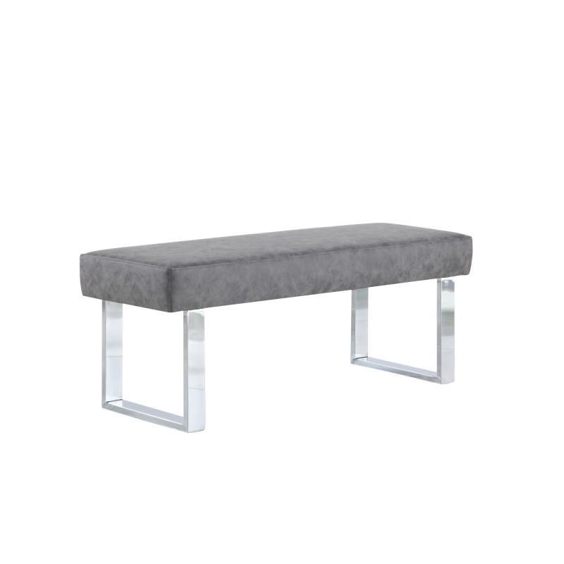 Genevieve Bch Gry Modern Gray Upholstered Bench 1