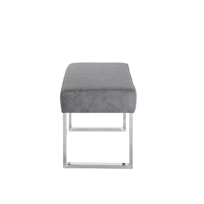Genevieve Bch Gry Modern Gray Upholstered Bench 3