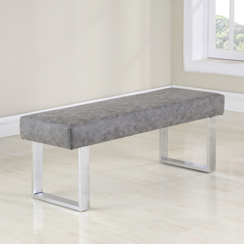 GENEVIEVE-BCH-GRY Modern Gray Upholstered Bench