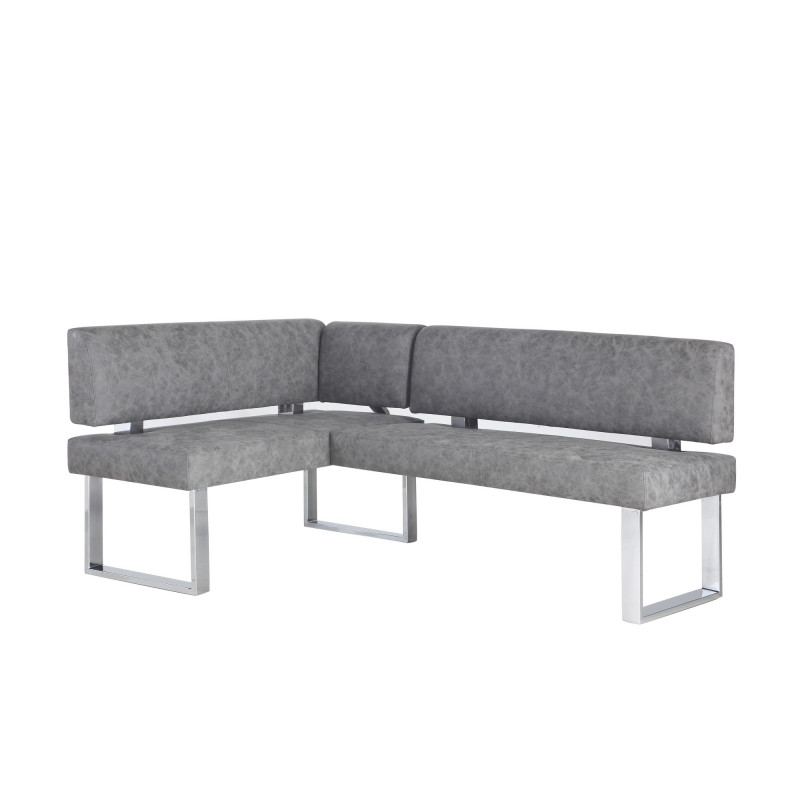GENEVIEVE-NOOK-GRY Modern Gray Reversible Upholstered Nook