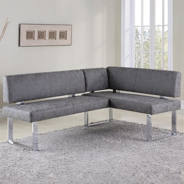 GENEVIEVE-NOOK-GRY Modern Gray Reversible Upholstered Nook