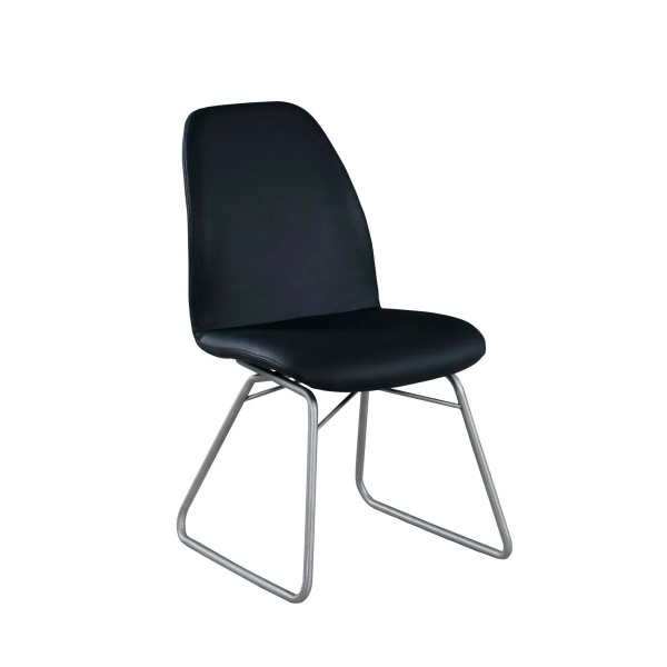 Gretchen Sc Blk Contemporary Curved Back Side Chair Sled Base 2