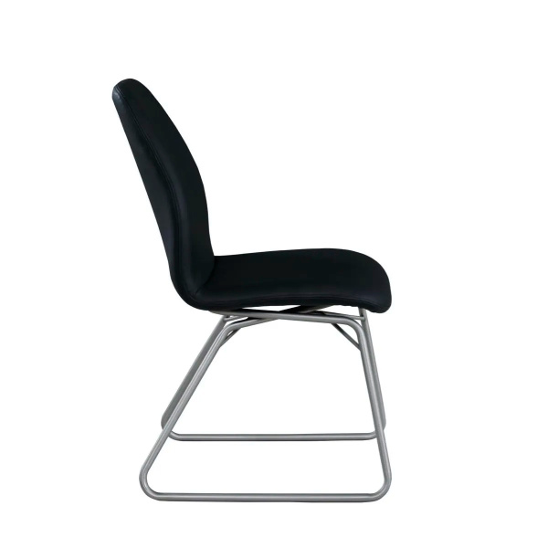 Gretchen Sc Blk Contemporary Curved Back Side Chair Sled Base 3